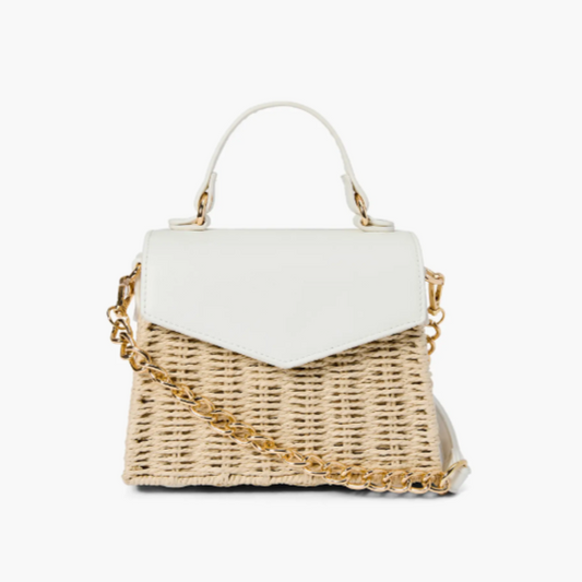 Heather Woven Straw Crossbody Bag