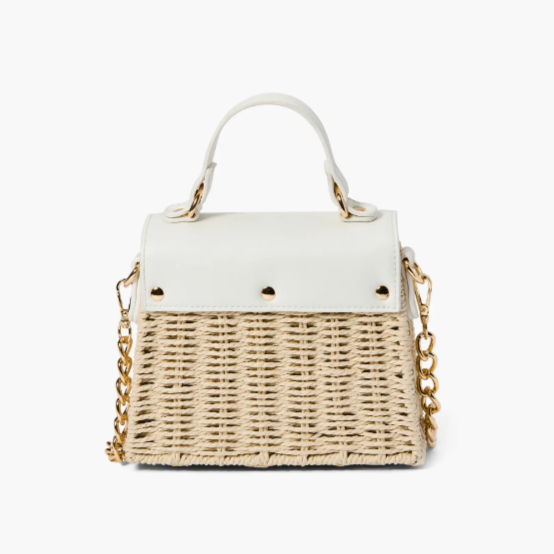 Heather Woven Straw Crossbody Bag