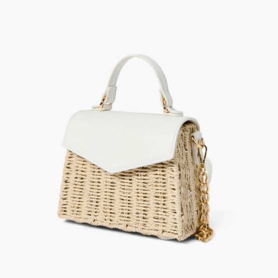 Heather Woven Straw Crossbody Bag