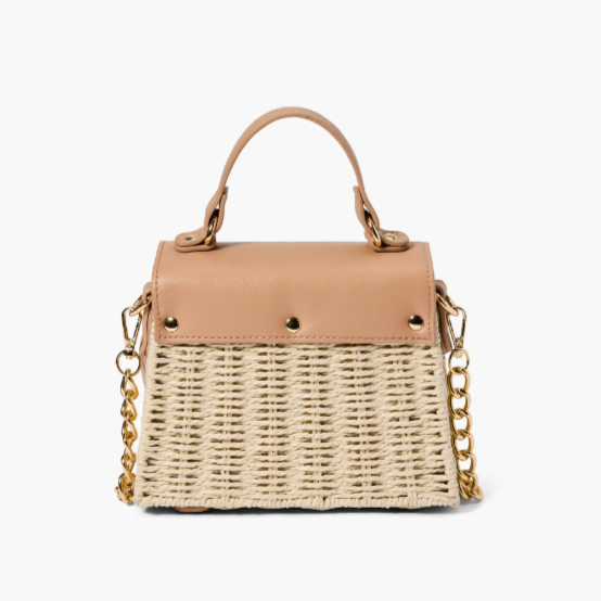 Heather Woven Straw Crossbody Bag